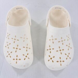 Crocs Classic Floral Cut-Out Clogs Chalk Women’s 8/ Men’s 6